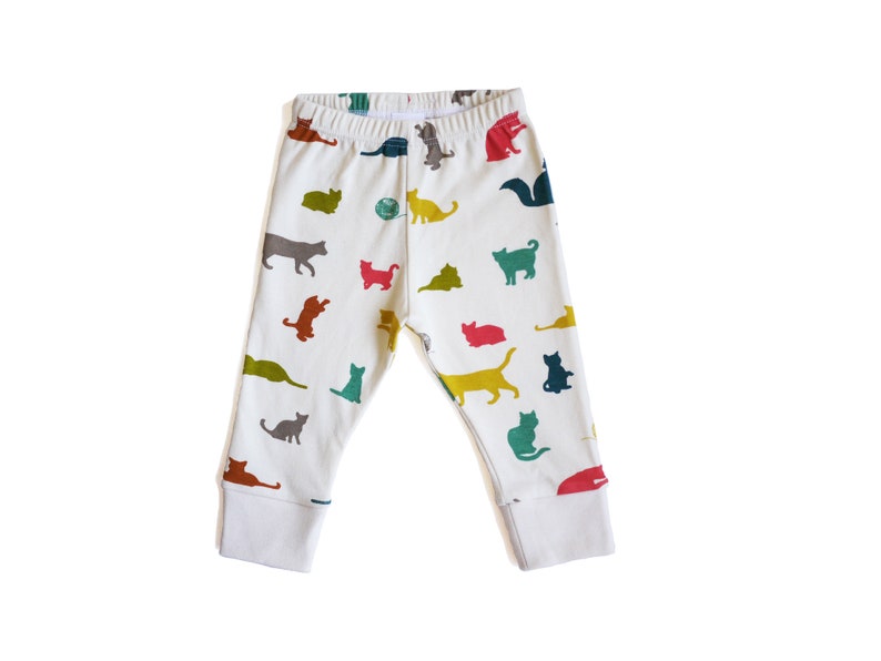 ORGANIC cats multi pants, unbleached natural handmade in USA image 1