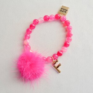 Initial Fur pom pom bracelet size 12 M image 6