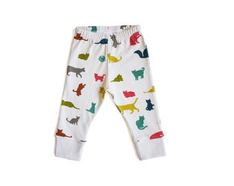 Organic dogs all over print pants. bright puppies.handmade in USA.quick ship