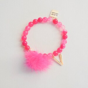 Initial Fur pom pom bracelet size 12 M image 8