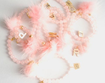 Initial Fur pom pom bracelet size 12 M +