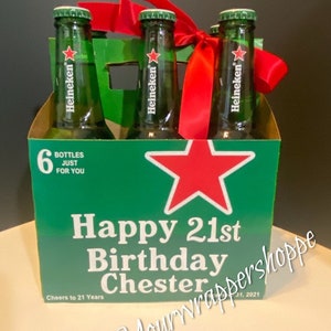 Custom Green Beer Carrier Box Label ~ AND Carrier Box with Labels, FREE SHIPPING!