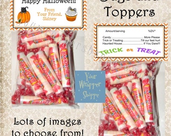 HALLOWEEN Bags and Toppers Personalized Custom Party Favors Perfect for CLASSROOM PARTIES or Birthday