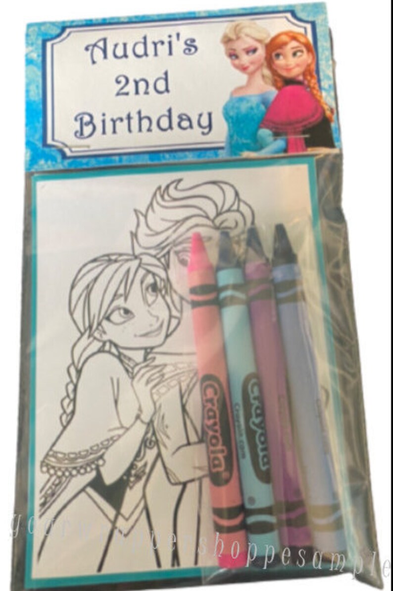 FROZEN Coloring Pages Party Favors Bags and Toppers - Etsy