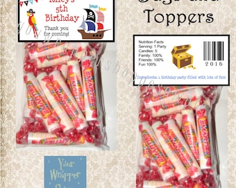 PIRATE Birthday Favor Bags and Toppers Personalized Custom Party Favors