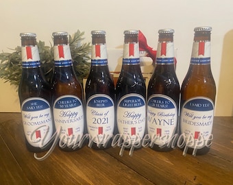 Blue and Silver Beer Ultra inspired Custom Beer Labels ~ Perfect for Mother's Day ~Printed and Shipped Waterproof Vinyl ~ FREE SHIPPING!