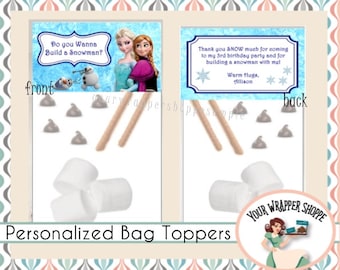FROZEN Bags and Toppers Personalized Custom Party Favors Do You Want To Build A Snowman