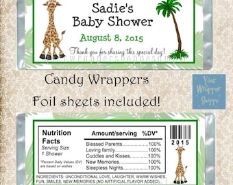 JUNGLE SAFARI Lion King Baby Shower Candy Bar Wrappers Party Favors Custom Personalized