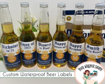 Custom Corona Beer Labels ~ Perfect for Mother's Day ~ Printed and Shipped Waterproof Vinyl ~ FREE SHIPPING!