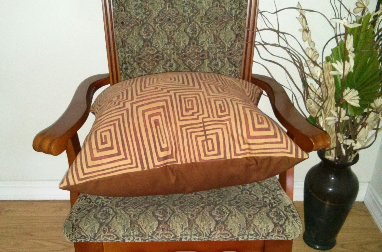 Cubierta de almohada geométrica marrón dorado / caja | Etsy