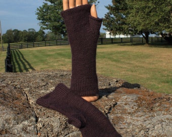 Dark Purple Alpaca Fingerless Gloves, Alpaca Gloves, Alpaca Mittens, Women's  Gloves