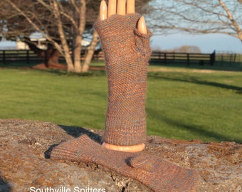 Brown, Blue, Green Alpaca Gloves, Alpaca Fingerless Gloves, Alpaca Mittens