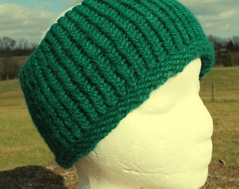 Green Alpaca Ear Warmers, Green Alpaca Headband