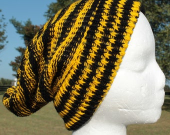 Black and Yellow Hat, Wool Hat, Women's Hat, Men's Hat, Black and Yellow Cap