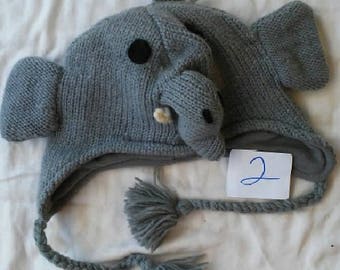 Wool Animal Hats Fleece Lined One Size Fits All Hand Knit Ear Flaps