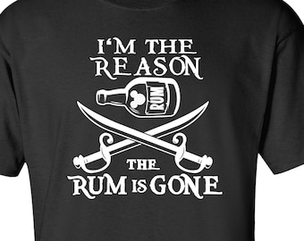 Spectacular &quot;I&#39;m The Reason the Rum is Gone&quot; in this Unique Pirates of the Caribbean Adult T-Shirt with Mickey Disney World Adventure Land