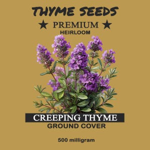 Creeping Thyme Seeds - Ground Cover All Zone Hardy Gourmet Mix Premium Best Heirloom Gardener Gift Pollinator Non-GMO Seed Garden Vegetable