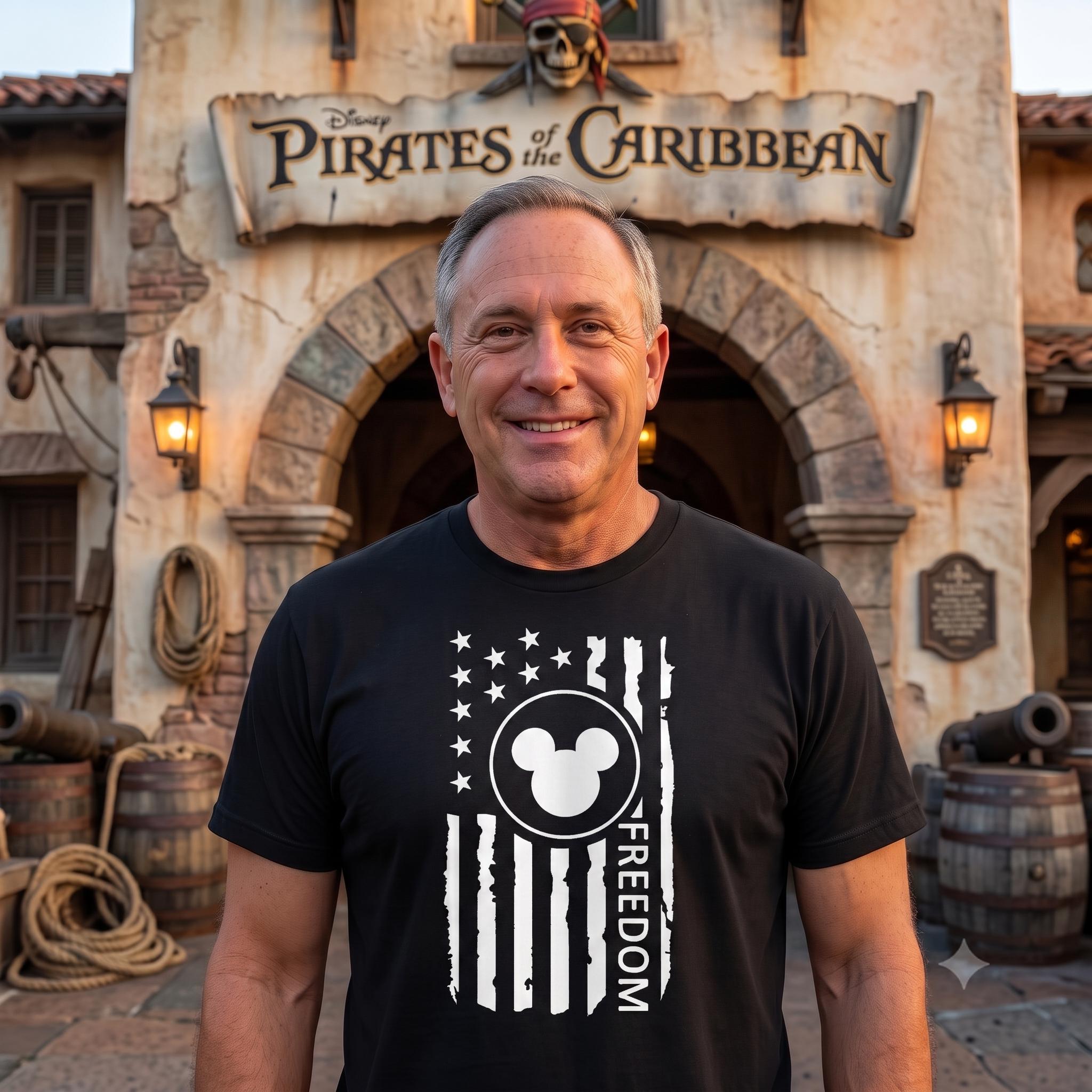 Patriotic Mouse Silhouette Shirt, Freedom Flag Tee, 4th of July
