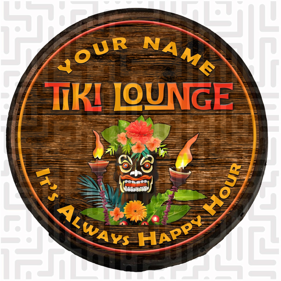 Wooden Barrel End Customized Tiki Lounge - Tiki Bar - Tiki Torch Wooden ...