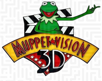 Visión de los Muppets 3D vintage de Kermit PNG - Camiseta retro de los Parques Disney - Camiseta de los Muppets de Jim Henson - Camiseta gráfica divertida de la Rana Gustavo de Hollywood