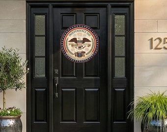 Colgante de puerta del 250 aniversario del Día de la Independencia, letrero redondo patriótico 1776-2026, decoración para celebrar 250 años de libertad, corona de la herencia de EE. UU.