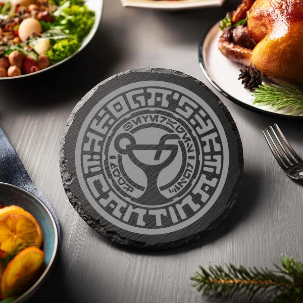Oga's Cantina Slate Coasters, Galaxy's Edge Inspired - Set of 6