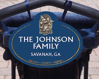 Etiqueta personalizada para cochecito Disney Legacy - Letrero de identificación familiar personalizado - Elemento esencial para vacaciones mágicas Disney