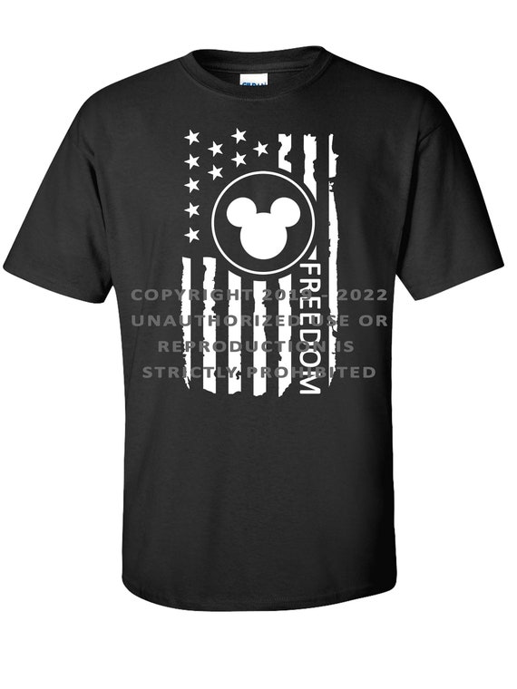 Patriotic Mouse Silhouette Shirt, Freedom Flag Tee, 4th of July