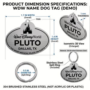 Cast Member Tag, Custom Pet Tag, Disney Pet ID Tag, Disney Dog Tag, Stainless Steel Tag, Theme Park Tag, Personalized Dog Tag, Engraved Pet ID, Magic Kingdom Tag, Disney Name Tag, Safe Metal Dog Tag, Cute Cat ID Tag, Custom Pet Gift, cast member pet tag, disney world dog tag, disney inspired pet tag, theme park cast member badge, stainless steel pet id, durable chew proof dog tag, personalized disney name badge, wdw cast member tag pet, disney cat tag, pluto name tag
