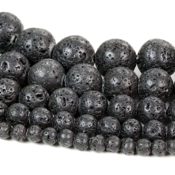 Lava Rock Stone Natural Grade A Gemstone Beads 4mm, 6mm, 8mm, 10mm, 12mm Full Strand Round Loose Beads 15.5"