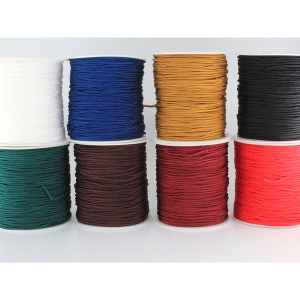 Corde en nylon de 100 m, 2 mm, grande bobine, fil de fil tressé en queue de rat pour la fabrication de bijoux, projets de bricolage