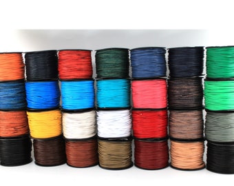 0.5mm Premium Genuine Round Leather Cord String  By The Yard Or By The Spool Roll Natural Regular Metallic 25+ Colors Available And Growing