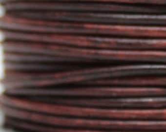 10 Meters of 2MM Natural Antique Brown Premium Round Leather Cord (10 yards) (10m)