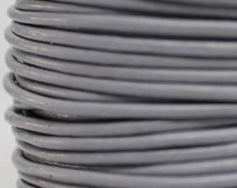 10 Meters of 2MM Silver Horizon Gray Round Genuine Leather Cord Lace (10 yards) (10m)