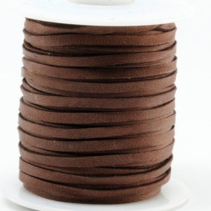 1/8 Inch 3MM Spool of Chocolate Brown Deerskin Leather Lace 50ft Deer Roll Lacing String Cord Craft Supplies Necklace Bracelet Wraps Fringe