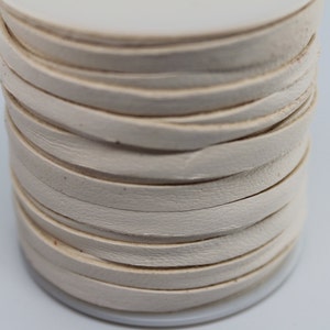 3/16 Inch 5MM Spool of White Deerskin Leather Lace 50ft Deer Roll Lacing String Cord Craft Supplies Necklace Bracelet Wraps Fringe