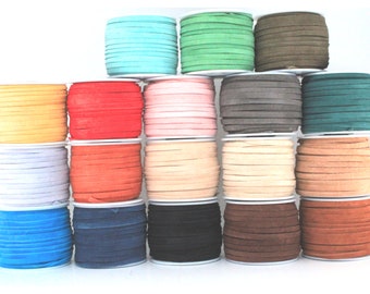 5MM Genuine Suede Lace Leather Cord By The Yard Or Spool 20+ Colors And Growing 1 yard 5 yards 10 yards 25 yards