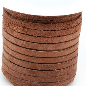 1 Foot of 5MM Chocolate Brown Leather Suede Lace