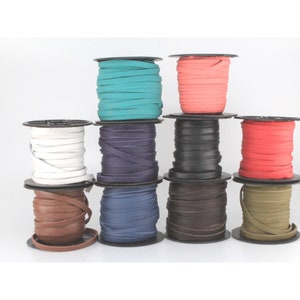 5mm Deertan Leather Lace Cord by the yard or spool roll for Bracelets, Necklaces, Jewelry and Beads Genuine Leather Supplies