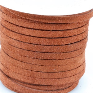 25 Yard / 75 Feet Spool of  5MM Brown Leather Suede Lace