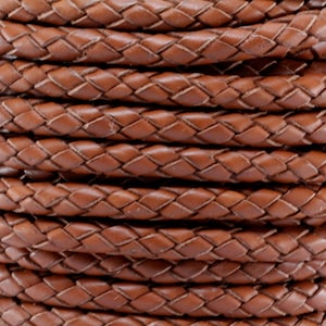 10 Yards of 6MM Brown Braided Round Bolo Genuine Leather Cord Ten