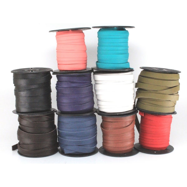 10mm Deertan Leather Lace Cord by the yard or spool for Bracelets, Necklaces, Jewelry and Beads Genuine Leather Supplies