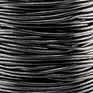 1 Yard // 3 Feet of 3MM Black Round Genuine Leather Cord