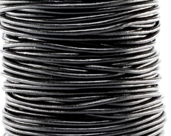 1 Yard // 3 Feet of 3MM Black Round Genuine Leather Cord