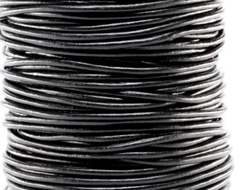 10 Meters of 3MM Black Premium Round Genuine Leather Cord (10 Yards) (10m)