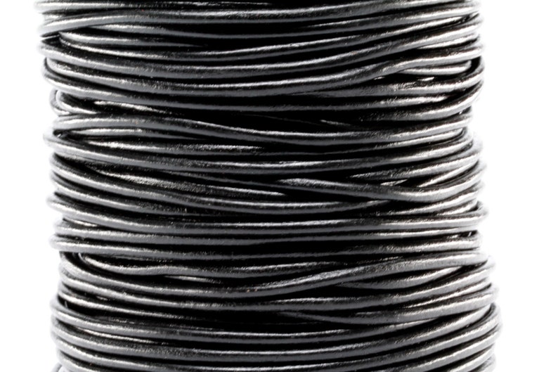 50 Yards 50m 50 Meter Spool of 3MM Black Round Leather Cord