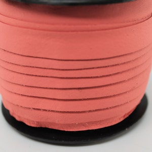 1 Yard (3 feet) of 10MM Pink Flat Genuine Deertan Leather Lace Cord