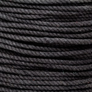 10 yards (30 feet) of 3MM Black Cotton Cord