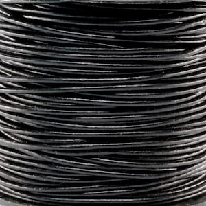 1 Yard // 3 Feet of 1.5MM Black Round Genuine Leather Cord