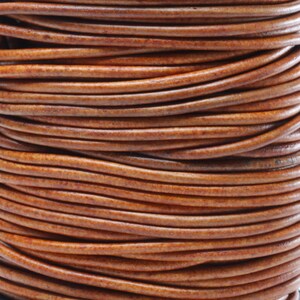 10 metros de cordão de couro redondo premium laranja natural de 3 mm (10 jardas) (10 m)